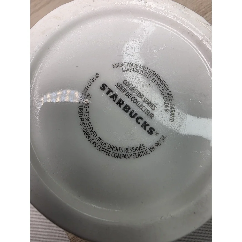 Starbucks Los Angeles 3D Black White Skyline Relief Coffee Tea Mug Cup 2012 NWOB